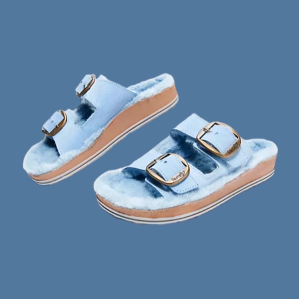 Fantasy Sandals Faux Fur Leather cozy Sandals - Picture 4 of 6